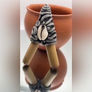 Cowrie Shell Bamboo Kuripe-Reiki Infused, Shamanic Tools Self-Appplicator